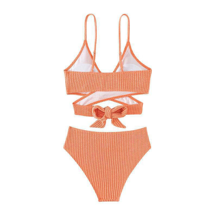 Damen Hoch tailliertes Bikini-Set mit geschmackvollem Wickel-Oberteil Echo Archiv