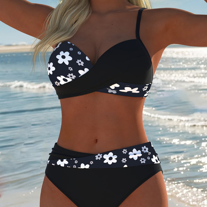 Damen Bikini-Set mit floralem Wickeldesign und hohen Beinausschnitten Echo Archiv