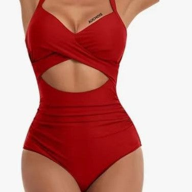 Damen Einteiliger Bikini mit modischem Cut-Out und Animal-Print Echo Archiv