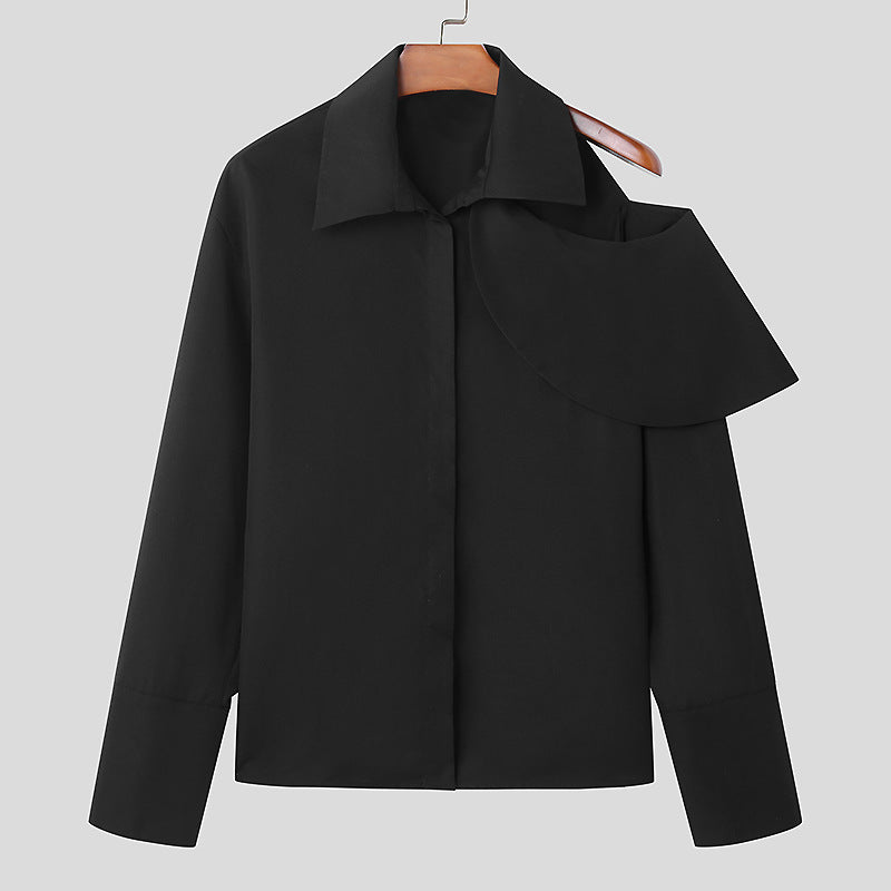 Damen Modische Bluse mit asymmetrischem Kragen und hochwertiger Verarbeitung Echoarchiv