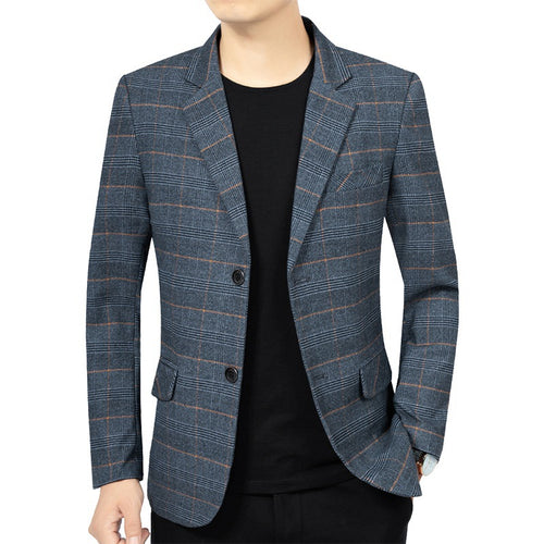 Herren Kariertes Slim-Fit Sakko – Tianoro