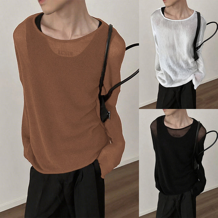 Damen Langarmshirt mit strukturiertem Rippenmuster und lässigem Schnitt Echoarchiv