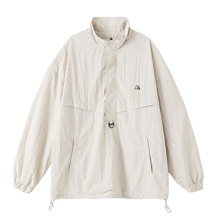 Unisex Leichter Oversize-Anorak mit halbem Reißverschluss, Utility-D-Ring und verstellbarem Saum Echo Archiv