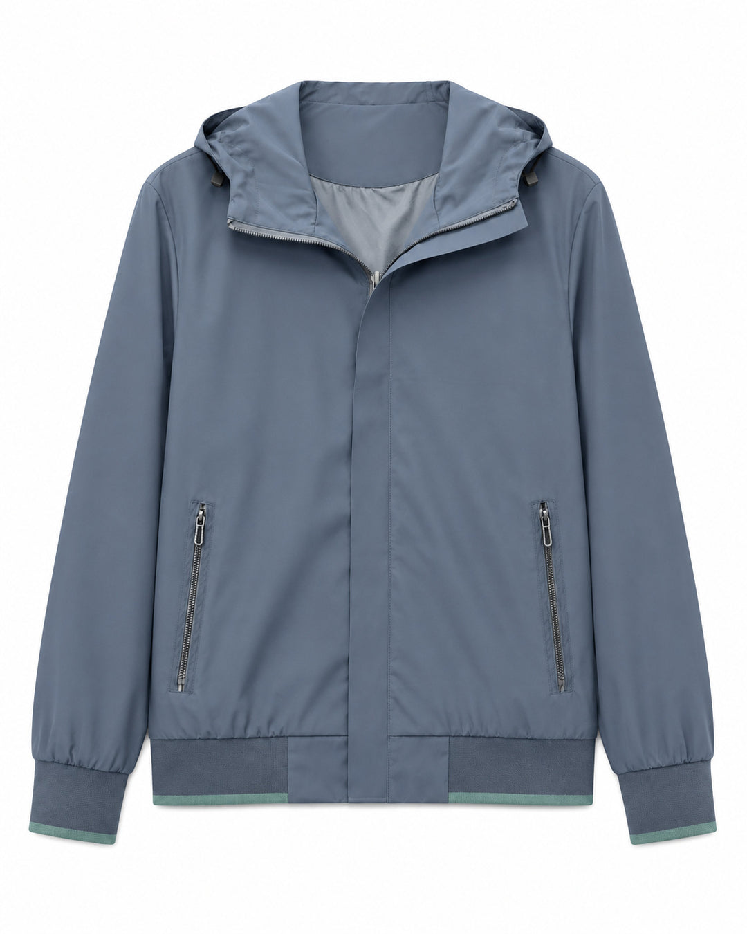 Herren Kapuzen-Blouson Leichter Windbreaker mit geripptem Saum und verdeckter Reißverschlussleiste Echo Archiv
