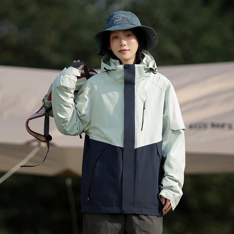 Herren Zweifarbige Wind- und Wasserabweisende Softshelljacke mit Kapuze Echoarchiv