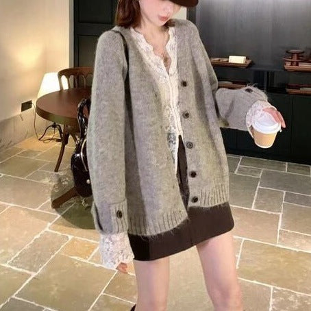 Damen Weicher Grobstrick Cardigan Echo Archiv