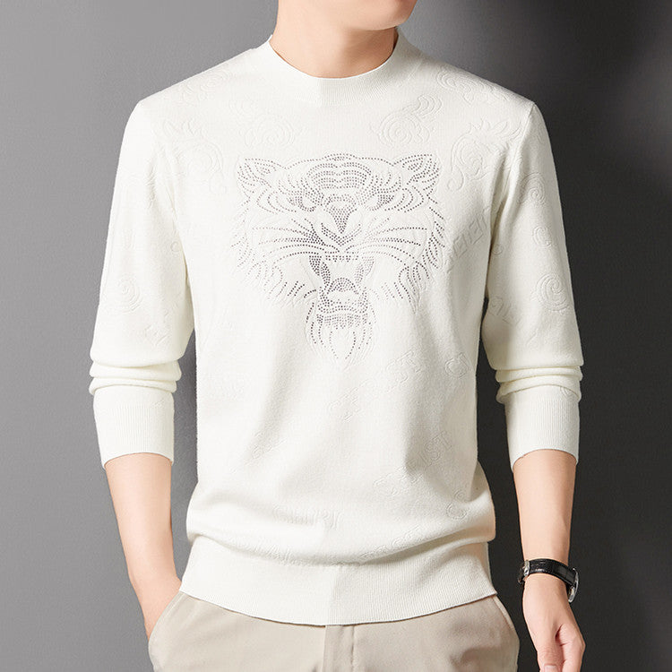 Herren Strickpullover mit einzigartigem Löwenmotiv Echoarchiv