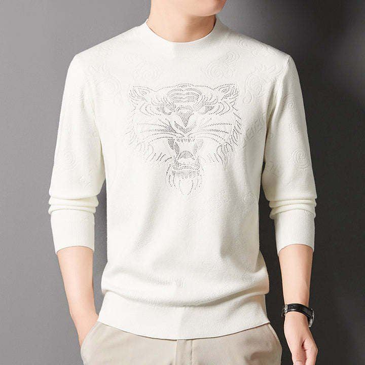 Herren Strickpullover mit einzigartigem Löwenmotiv Echoarchiv