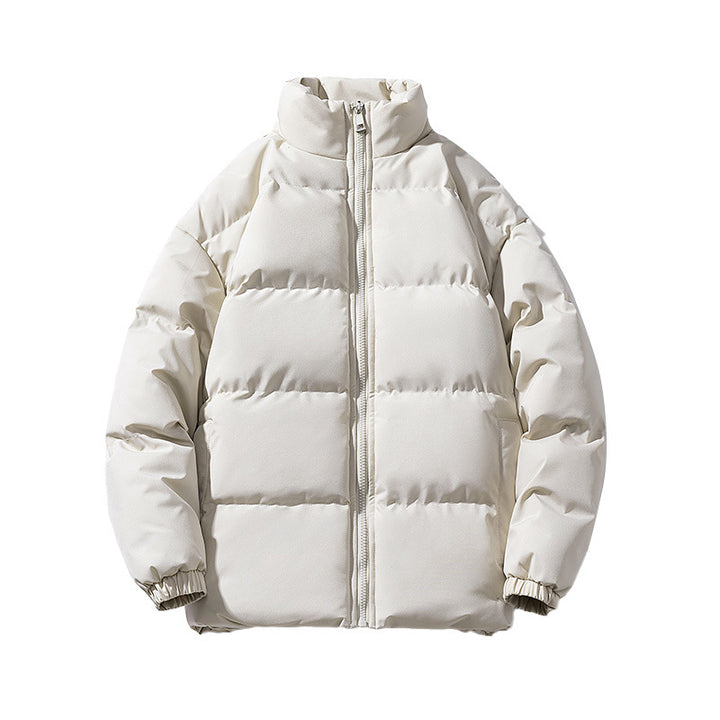 Herren voluminöse Isolationsjacke mit mattem Mikrofasermaterial und hohem Stehkragen – Marzano