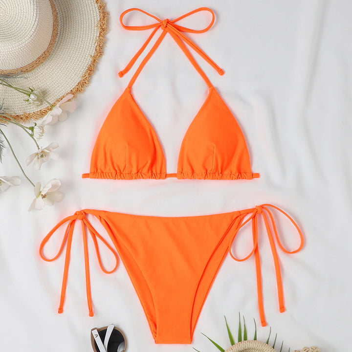 Damen Triangel-Bikini mit verstellbaren BindEchoarchivändern und raffinierten Details Echoarchiv