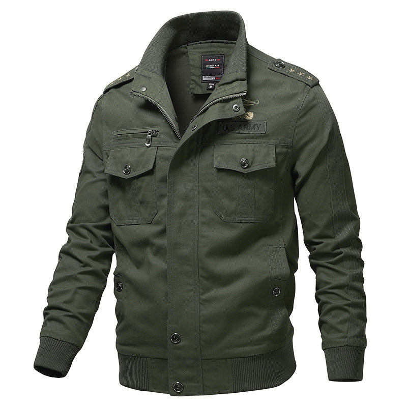 Herren modische Feldjacke mit praktischen Taschen und Samtkragen Echoarchiv