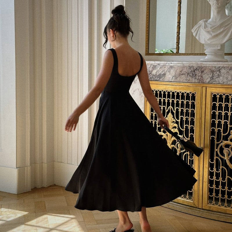 Damen Elegantes Maxikleid mit traumhaftem A-Linien Schnitt und schickem Quadrat-Ausschnitt Echoarchiv