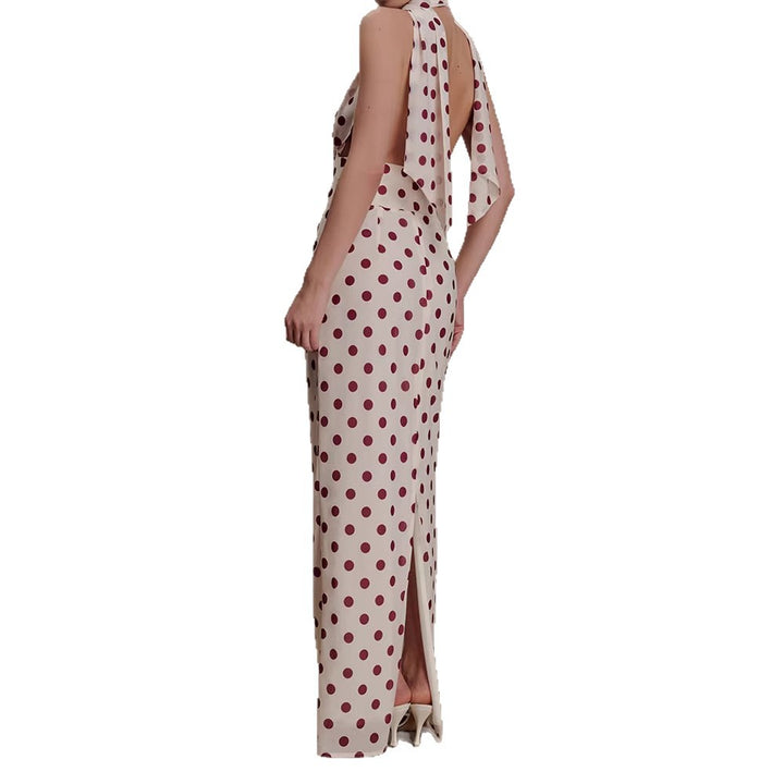 Damen Halter-Maxi-Kleid mit klassischen Punkten Echo Archiv