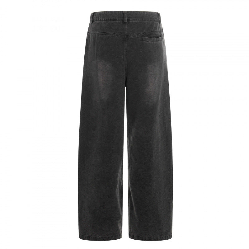 Damen hochgeschnittene Weitbein-Jeans im Utility-Look mit aufgesetzten Taschen Echo Archiv