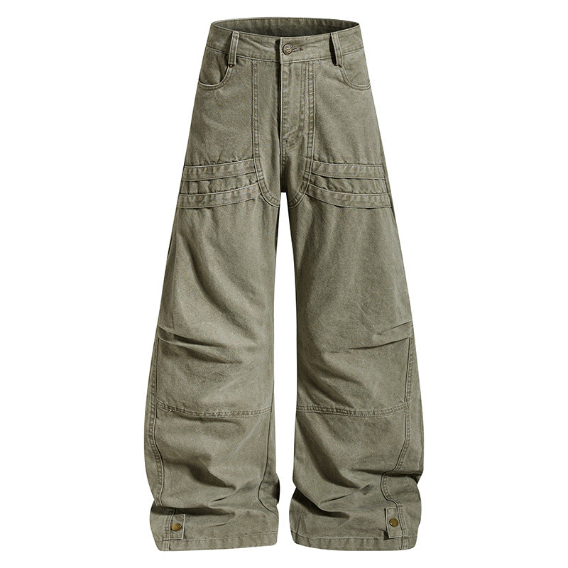 Damen Weite High‑Waist Cargo‑Hose mit verstärkten Kniepaneelen und verstellbarem Saum Echoarchiv