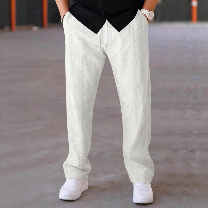 Herren elegante Freizeithose mit strukturiertem Design und elastischem Bund Echoarchiv