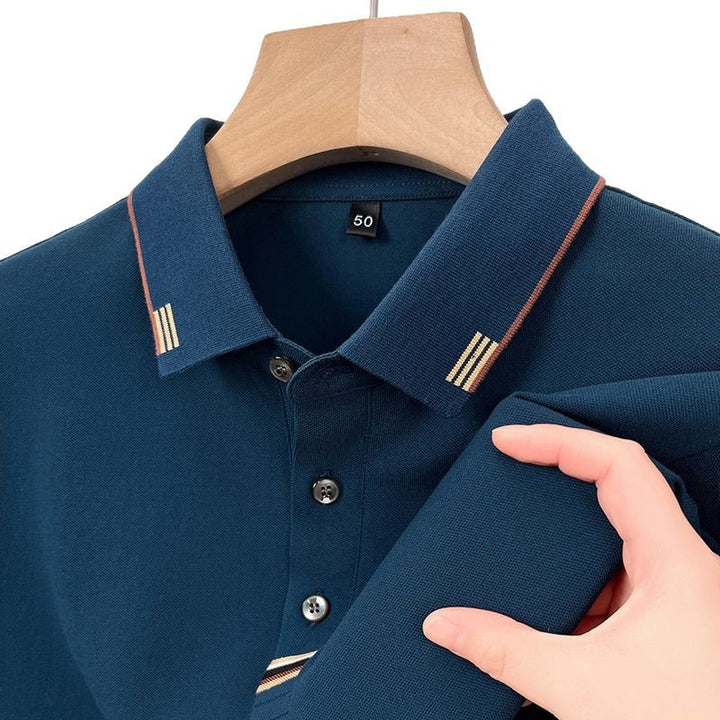 Herren Poloshirt mit strukturierter Piqué-Oberfläche und eleganten Kontrastdetails Echoarchiv