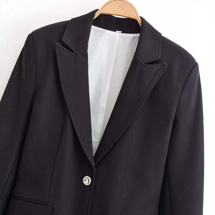 Damen Zeitloser Tailored-Blazer mit Ein-Knopf‑Verschluss, Reverskragen und Pattentaschen Echo Archiv