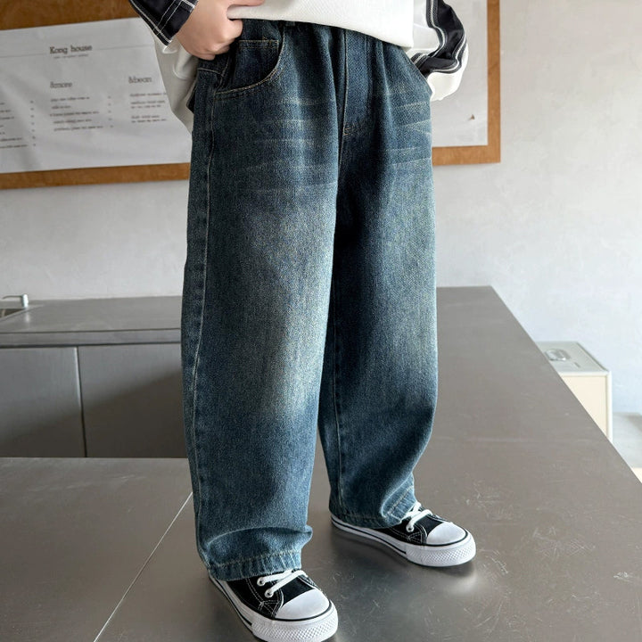 Herren weite Denim-Hose mit einzigartigem Vintage-Waschung Echo Archiv
