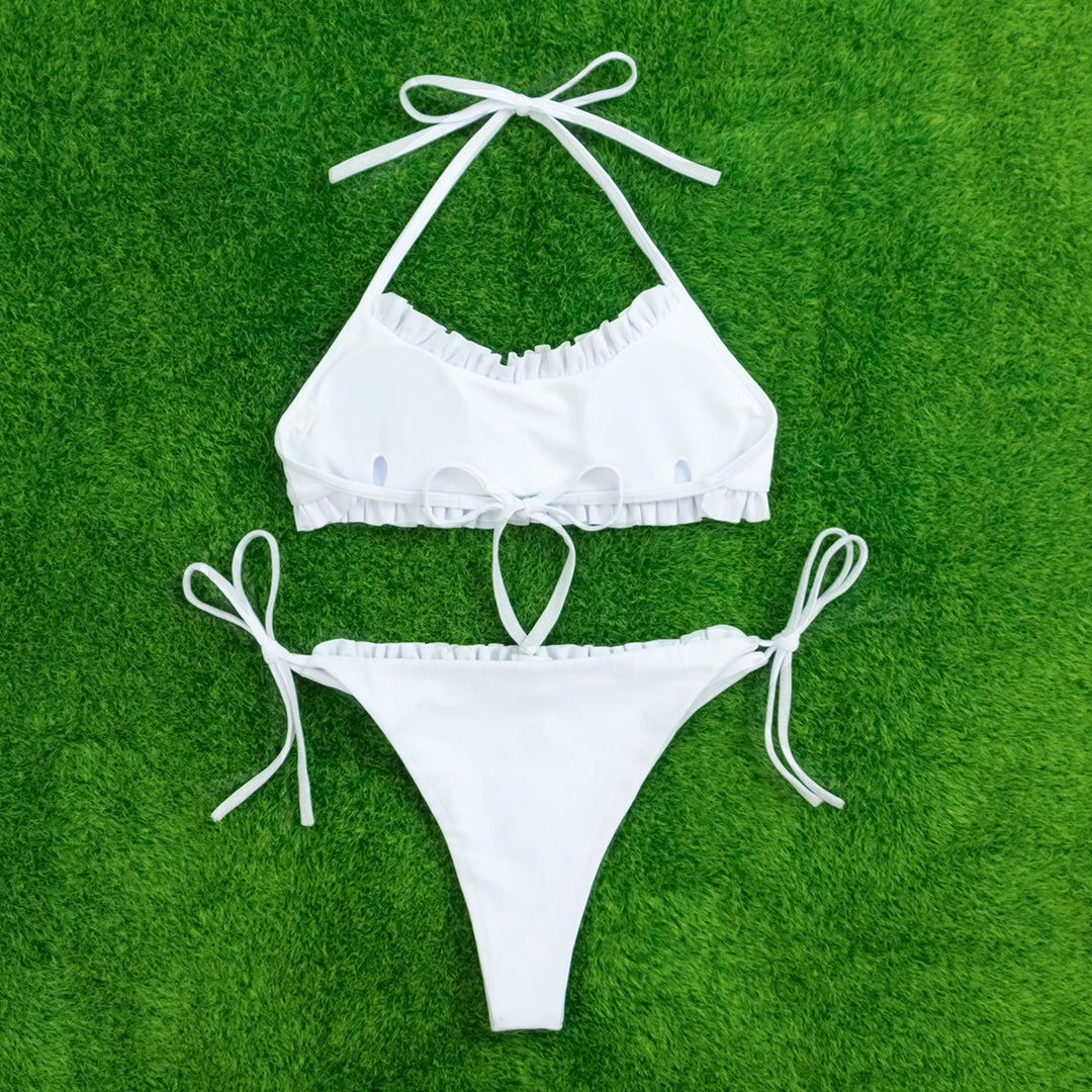 Damen Triangel-Bikini mit Rüschen und verstellbaren Trägern Echo Archiv