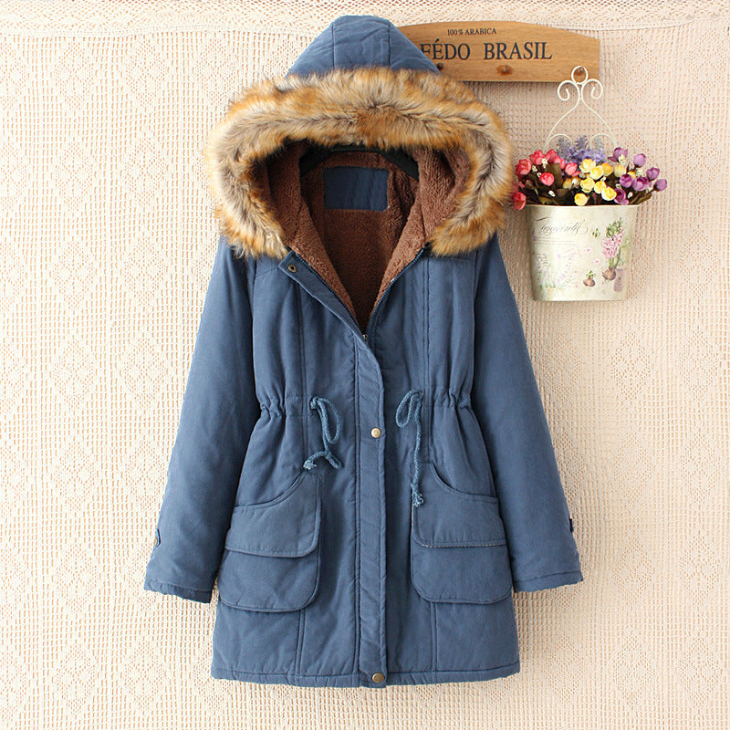 Damen Winterparka mit abnehmbarer Kunstfellkapuze, Teddy-Innenfutter und taillierendem Tunnelzug – Montévia