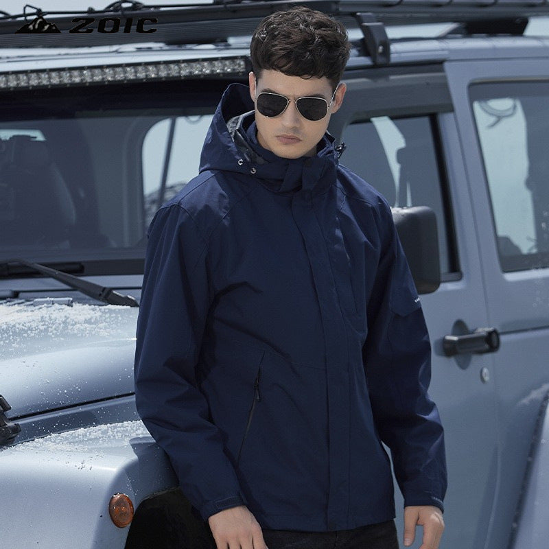 Damen Wasserdichte Outdoorjacke mit Kapuze, atmungsaktiver Membran und Multifunktions‑Reißverschlusstaschen – Célinea