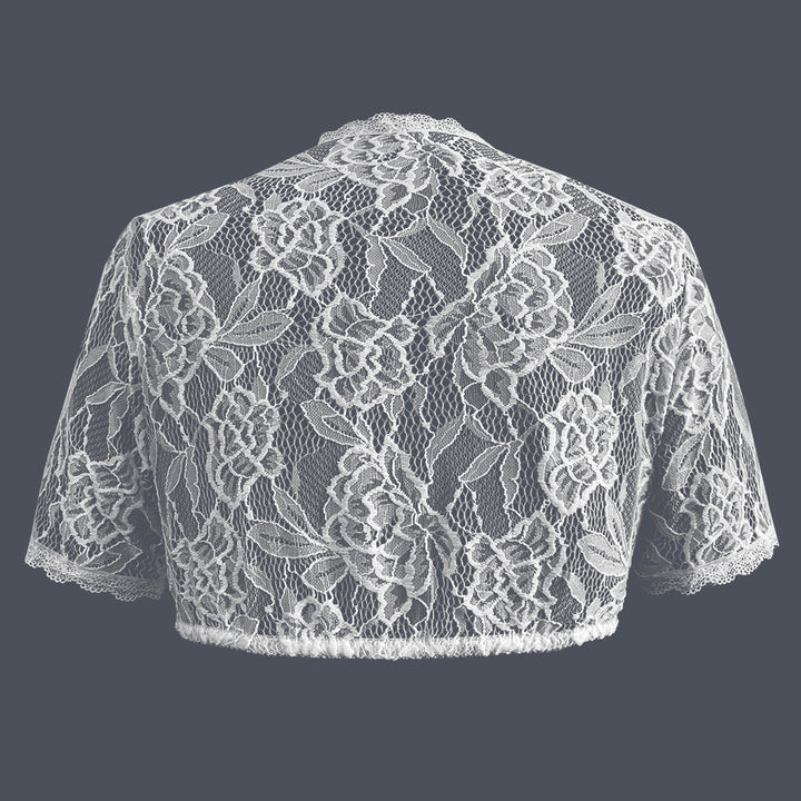 Damen nan Spitzenbolero mit hohem Kragen und kurzen Ärmeln Echo Archiv
