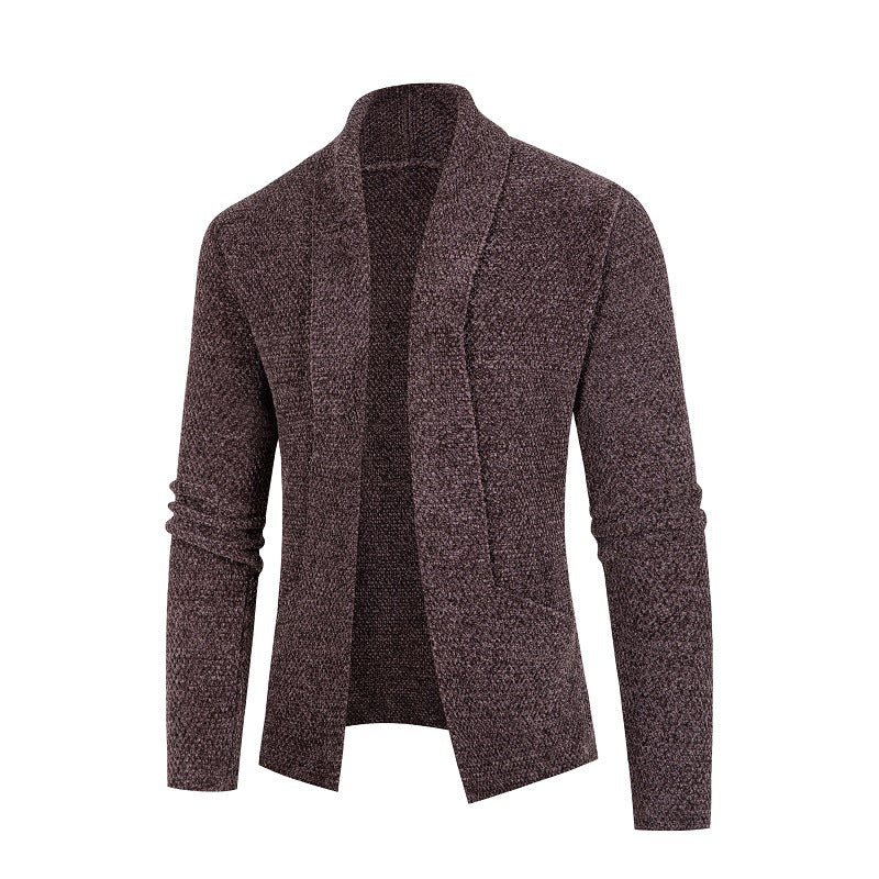 Herren Strickjacke mit modernem Schalkragen und feinem Strukturmuster Echoarchiv
