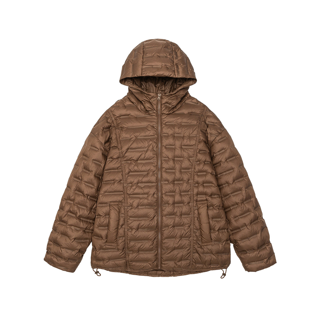 Herren Ultraleichte Stepp-Isolationsjacke mit Kapuze und verstellbarem Saum Echoarchiv