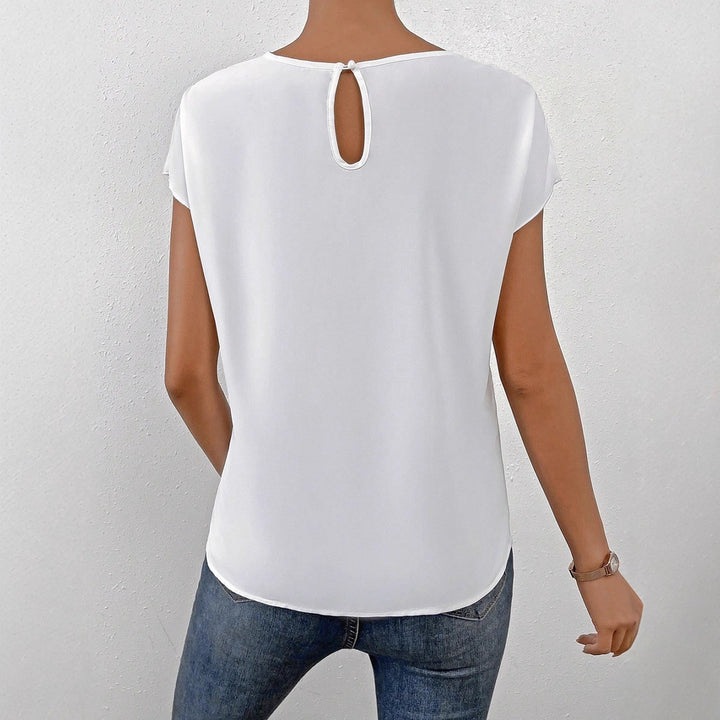 Damen Elegantes Kurzarm-Top mit modernem Schnitt und fließendem Stoff Echo Archiv