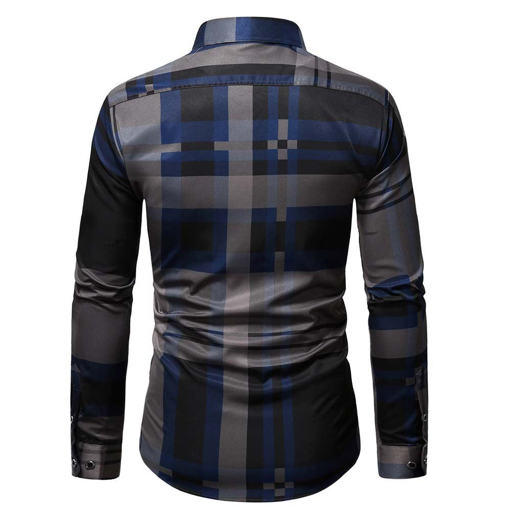 Herren Langarmhemd mit modernem Kariert Design und Slim-Fit Schnitt Echoarchiv