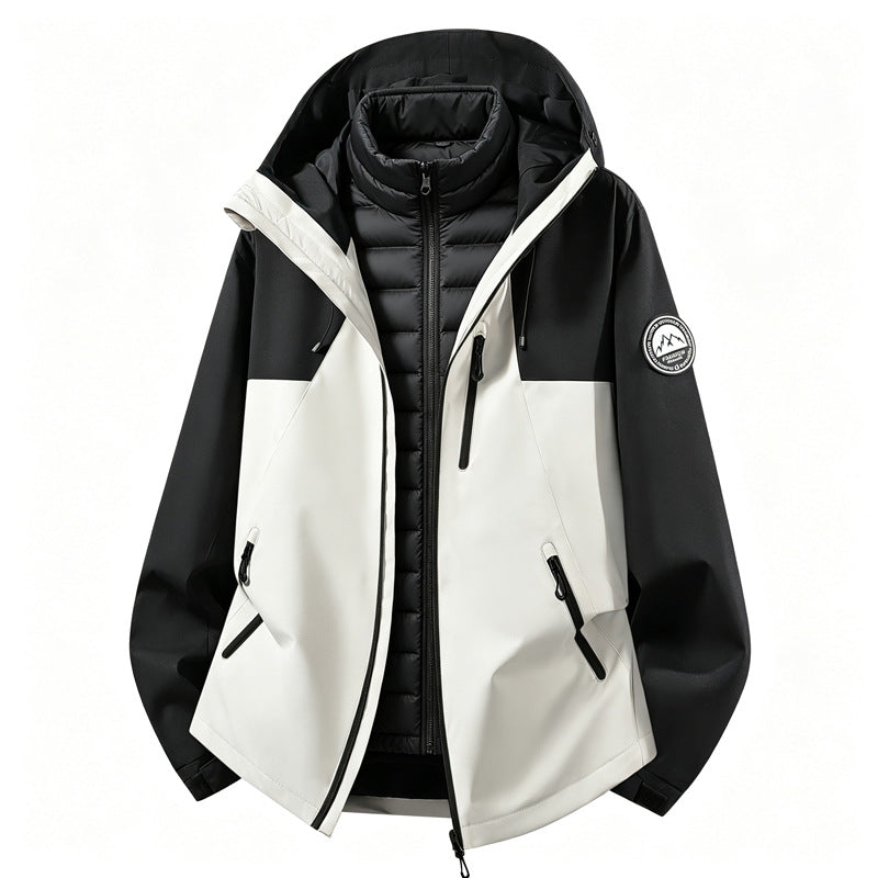 Damen kombinierbare Softshell-Outdoormantel mit abnehmbarer gepolsterter Innenjacke – Célinea