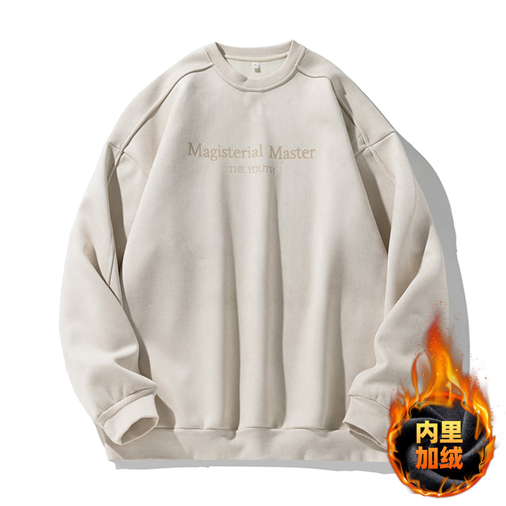 Unisex Oversize Velours-Sweatshirt mit Rundhalsausschnitt und dezenter Script-Prägung Echo Archiv