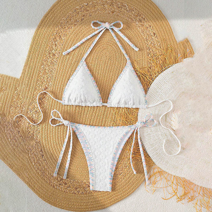 Damen Triangel-Bikini-Set mit verspielten Bindebändern Echo Archiv
