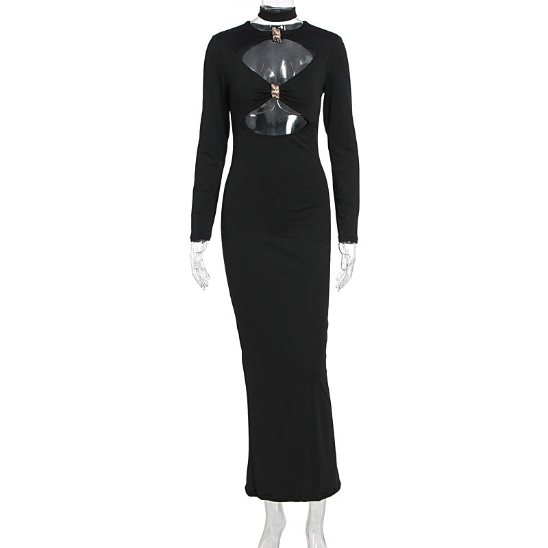 Damen Elegantes Maxikleid mit hochgeschlossenem Dekolleté und raffinierten Cut-Outs Echo Archiv