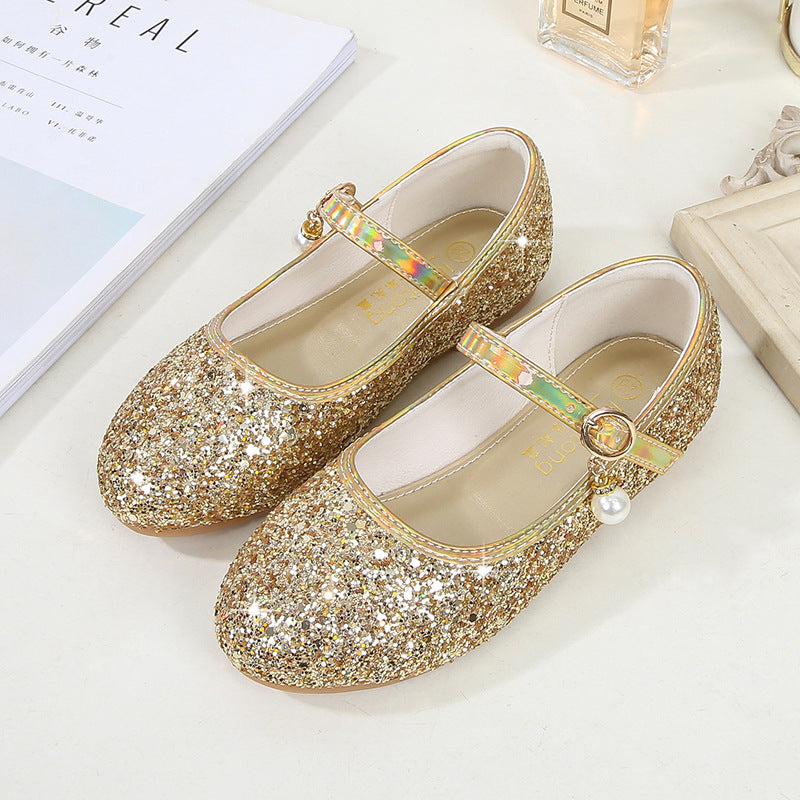 Mädchen Glitzernde Mary Jane Ballerinas mit Perlenapplikation Echo Archiv