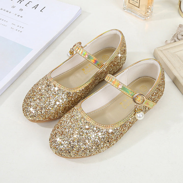 Mädchen Glitzernde Mary Jane Ballerinas mit Perlenapplikation Echo Archiv
