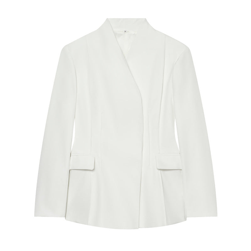 Damen Taillierter kragenloser Blazer mit Pattentaschen und feiner Teilungsnaht Echo Archiv
