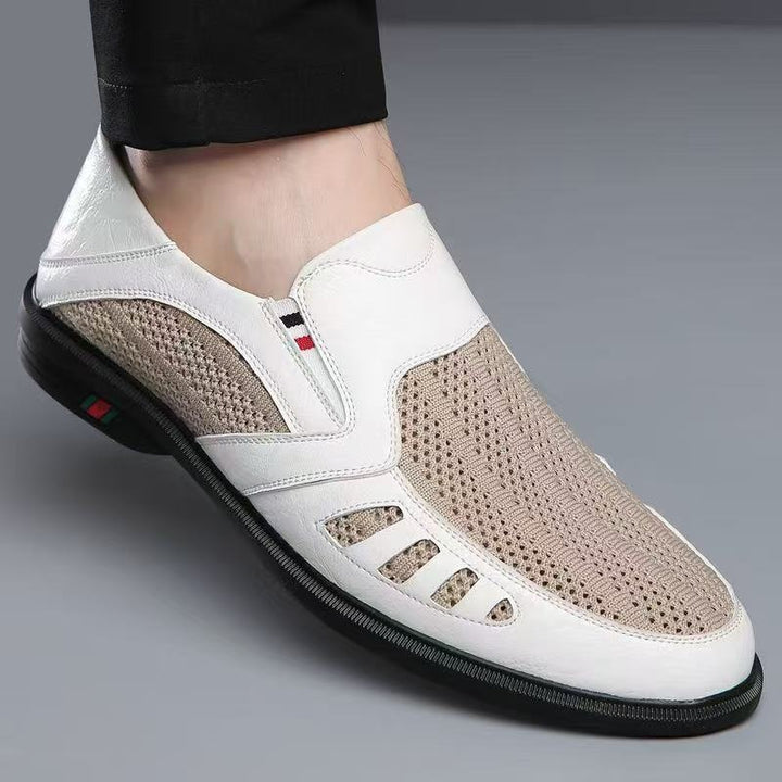 Herren Atmungsaktive Slipper aus Leder Echoarchiv