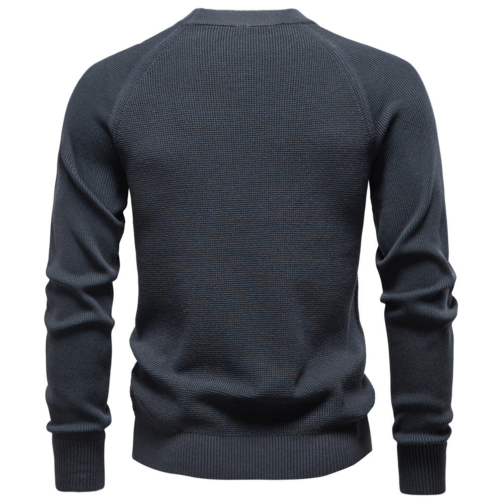 Herren Strickpullover mit innovativem Strukturmuster und Rundhalsausschnitt Echoarchiv