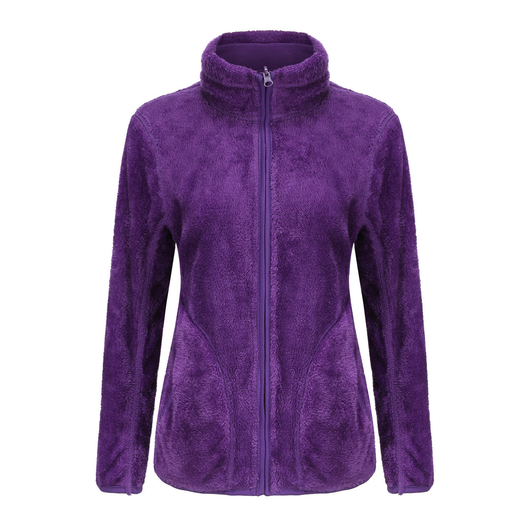 Damen nan kuschelige Fleecejacke mit hohem Stehkragen, durchgehendem Reißverschluss und figurformenden Nähten Echo Archiv