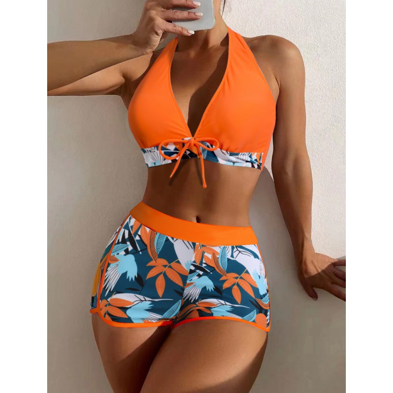 Damen Hochgeschlossen Bikini mit verspieltem Blumenmuster Echo Archiv