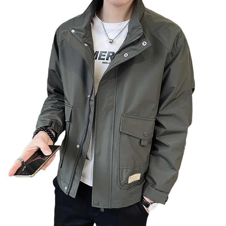 Herren trendige Feldjacke mit praktischen Taschen und verstellbarem Kragen Echoarchiv
