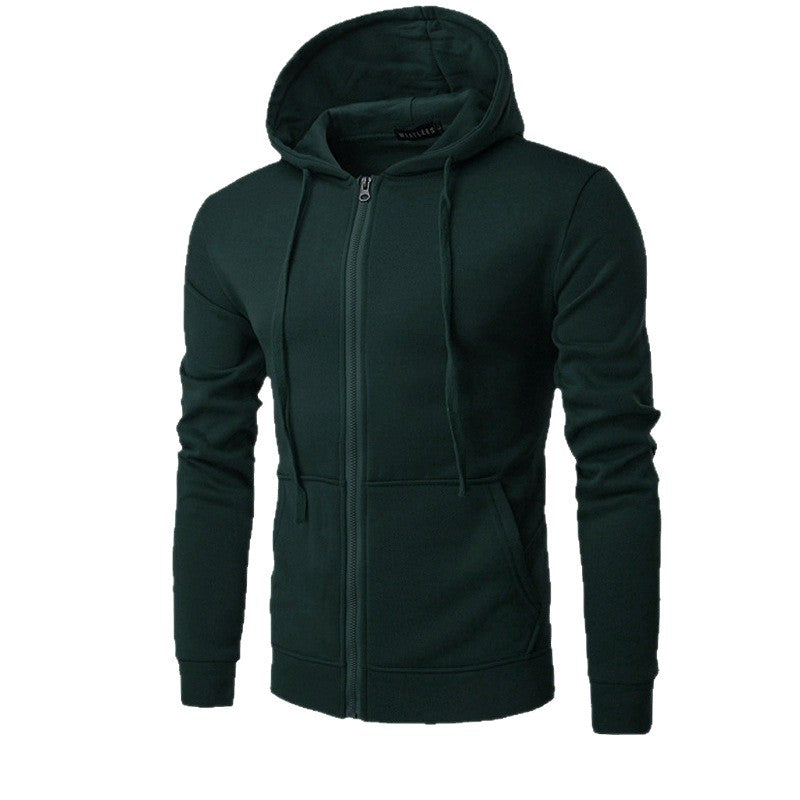 Herren schmal geschnittene Zip-Hoodie Jacke mit weichem Fleece-Innenfutter und Kängurutaschen – Cavarno