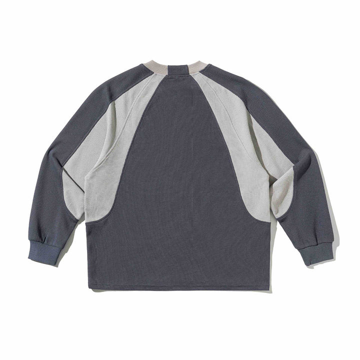 Herren Waffelstruktur-Sweatshirt mit Raglanärmeln und kontrastierenden Einsätzen Echoarchiv