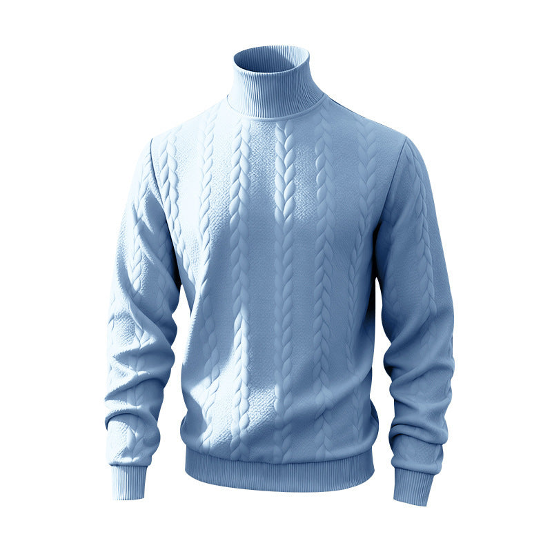 Herren Strickpullover mit Stehkragen und Zopfmuster Echoarchiv