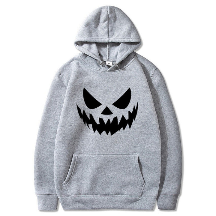 Unisex nan Kapuzenpullover mit gruseligem Kürbisgesicht-Print und Oversize Kängurutasche Echo Archiv