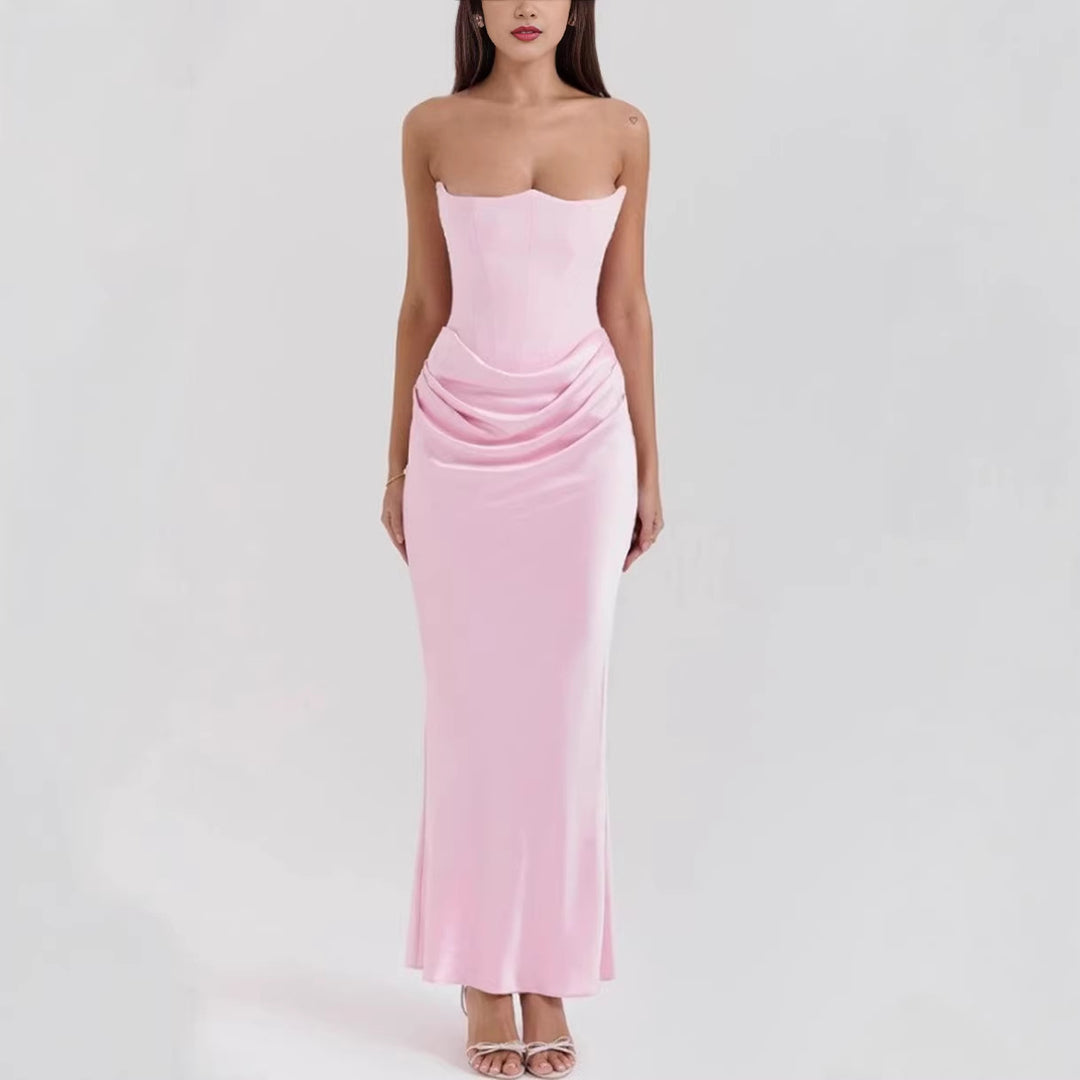 Damen nan trägerloses Korsagen-Abendkleid mit konturierter Miederkonstruktion und eleganter Hüftdrapierung Echo Archiv