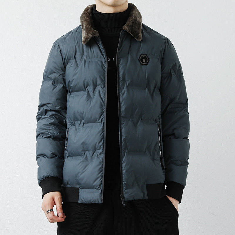 Herren Modische Steppjacke mit Kunstfellkragen Echo Archiv