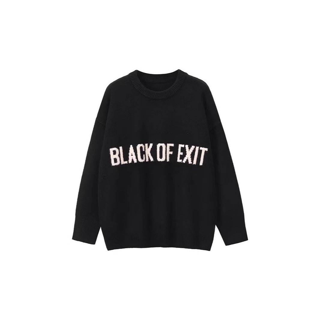 Damen Lässiger Oversized Pullover mit kreativem Schriftzug Echoarchiv